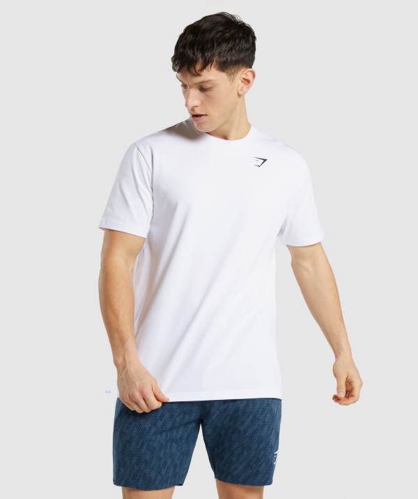 Panske Tricka Gymshark Critical Regular Fit Biele | XF8023641